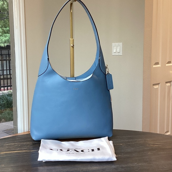 Coach Brooklyn 28 in Bluebell Leather Shoulder Bag - Picture 1 of 13